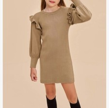 Girls Size 10Y Brown Sweater Dress Worn Once