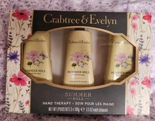 Crabtree Evelyn SUMMER HILL Hand Therapy Gift Box 3 X 3.5oz Each
