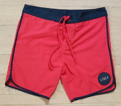 Hot Topic Men's Red Black IT Movie Loser Club Swim Trunk Board