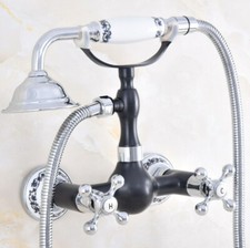 Bathroom Faucet Kit Brass Double Handle Hot And Cold Shower Mixer Tap Set 2na612