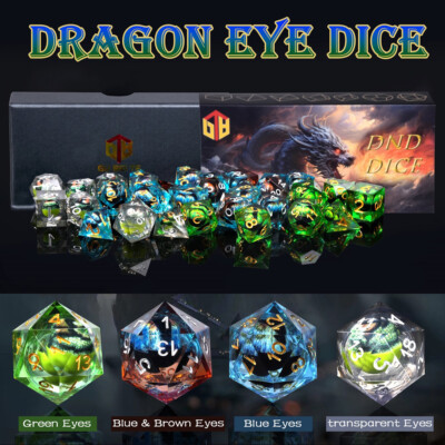 Drachenauge Serie solide Harz Würfel 7stk Spiel Würfel Set Dungeons and Dragons