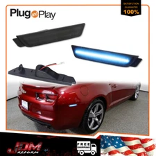 For 2010-2015 Chevy Camaro Smoked Lens Ice Blue LED Rear Side Marker Lights 2X