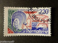 FRANCE 1988, timbre 2556, THERMALISME, oblitéré CACHET ROND, VF STAMP