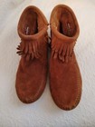 NEW WOMENS/GIRLS MINNETONKA SUEDE DOUBLE FRINGED BOOTIES SHOES SZ 4 CARMEL COLOR — photo 8