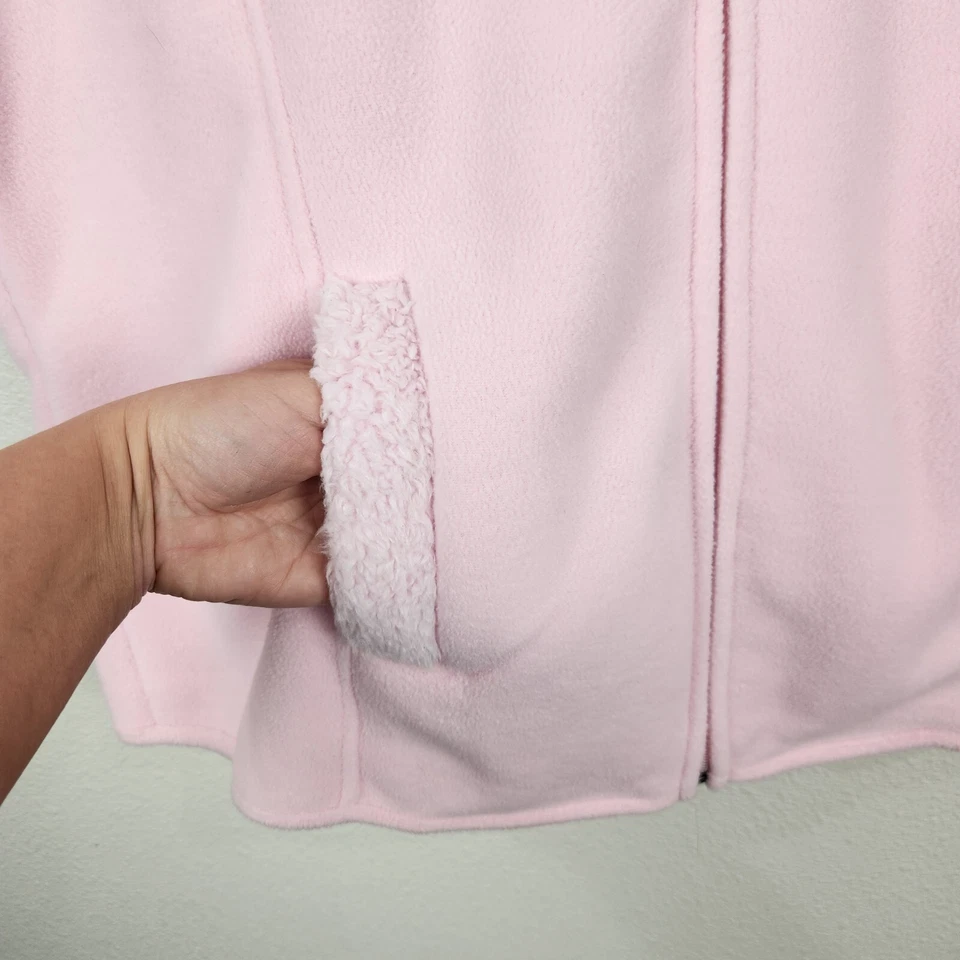 Chaleco sin mangas de lana North Crest para mujer talla 1X 16W-18W rosa cálido bolsillos acogedores Foto 3 de 4