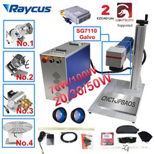 Raycus 20W 30W 50W 70W 100W Fiber Laser Metal Marking Machine with SG7110 Galvo