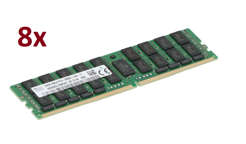 8x Hynix 64GB 512GB DDR4 2666 MHz ECC LRDIMM HMAA8GL7AMR4N-VK PC4-2666V-L LR