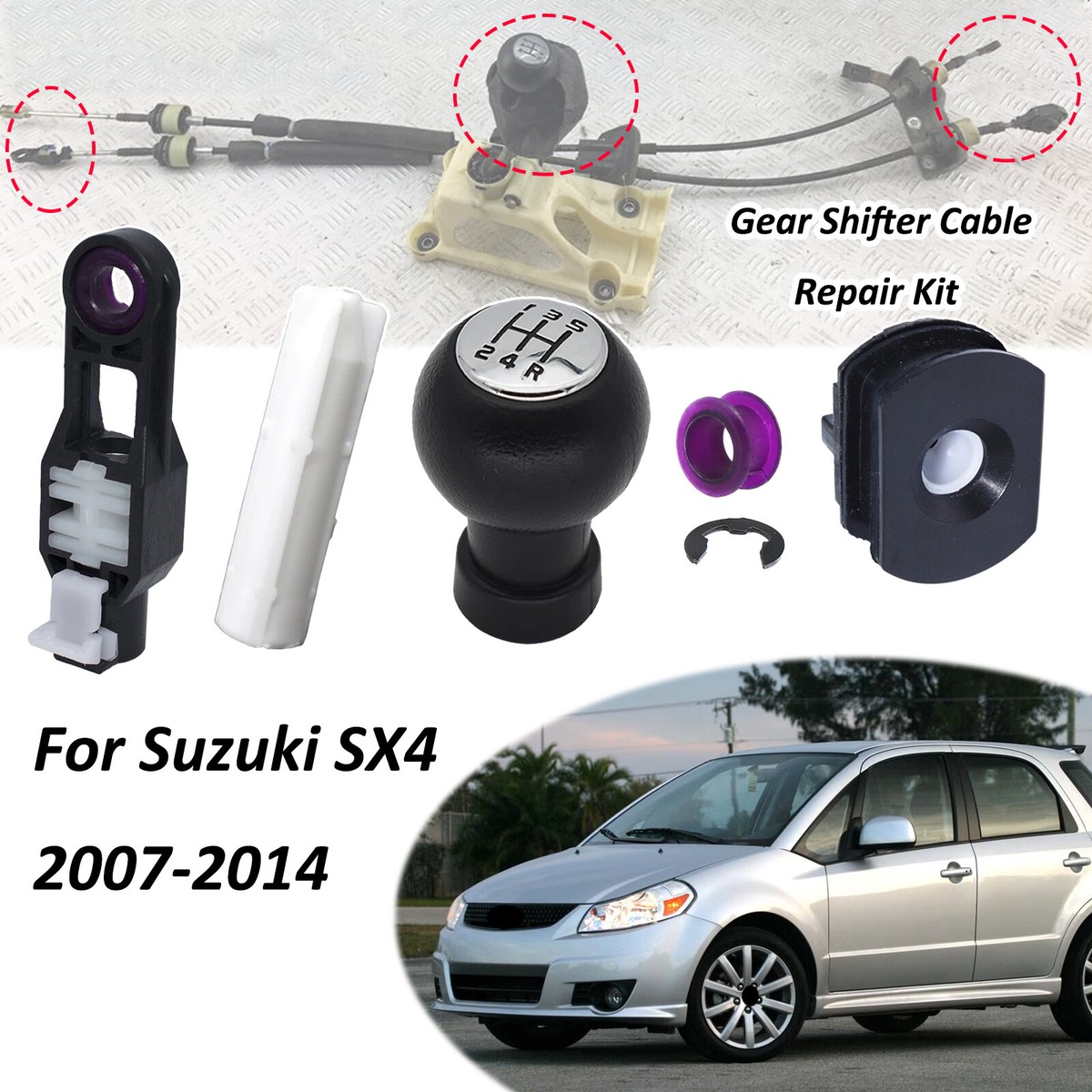 6Pcs For Suzuki SX4 2007-2013 Manual Gear Shifter Cable Repair Kit