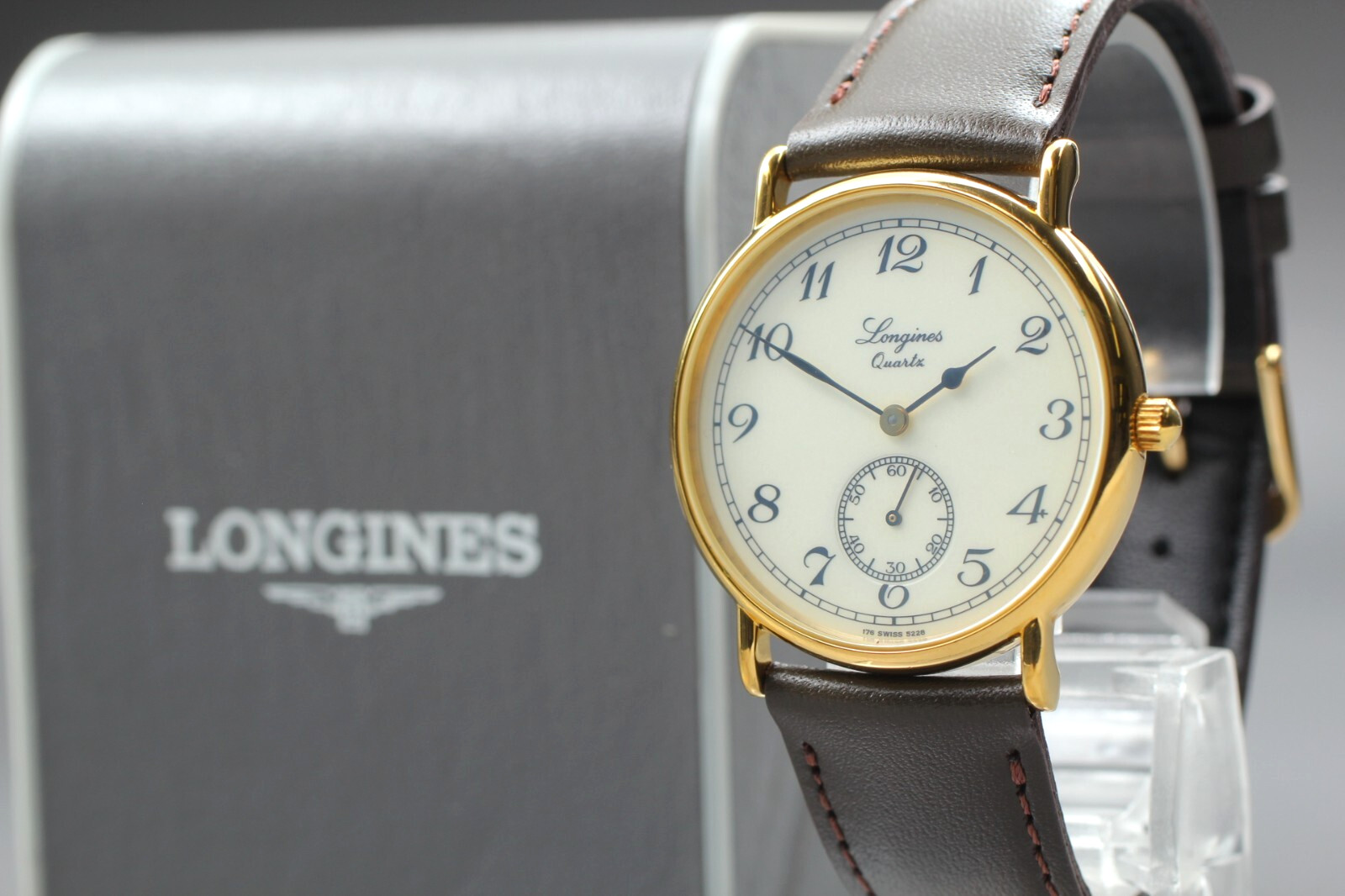 Vintage Longines Charleston L176 5228 Small Second Cream Dial Qz Men Watch 32mm