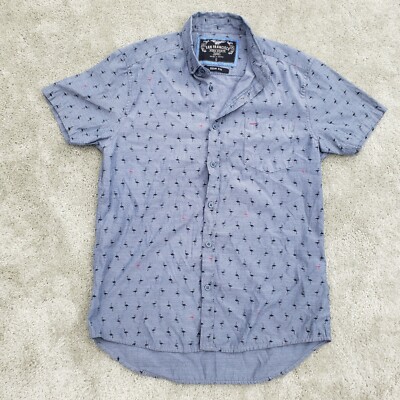 dress shirts san francisco San Francisco Work Shirts Short Sleeve Slim Fit S Blue Flamingo Pattern