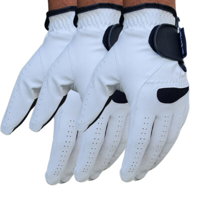 GK Saver Professional Soft Leder Golfhandschuhe Unisex schwarz-weiß 2er,3er Pack