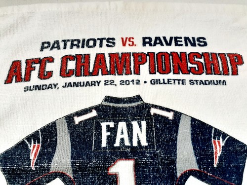2012 New England Patriots vs Baltimore Ravens SGA Towel AFC Championship "A" 123 - Picture 4 of 11