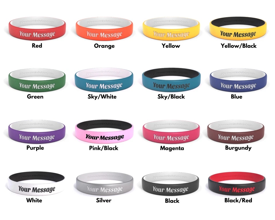 Custom Engraved Silicone Wristbands - Personalized Luxe Rubber Bracelets - Image 3 of 4