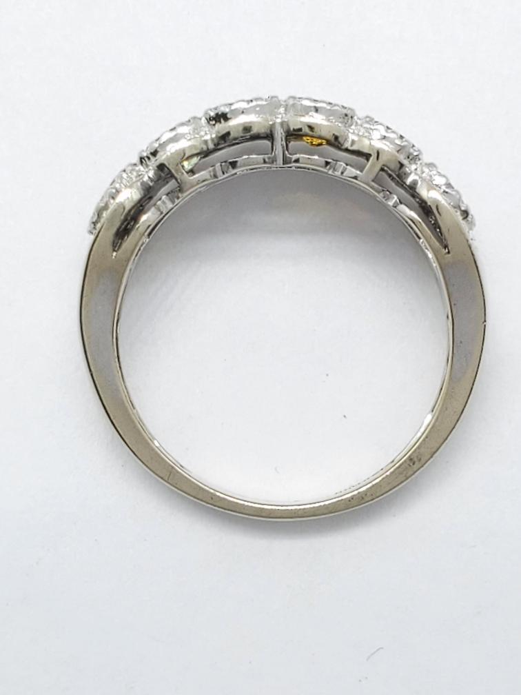 14K Solid White Gold Multi-Colored Oval Cut Sapph… - image 5