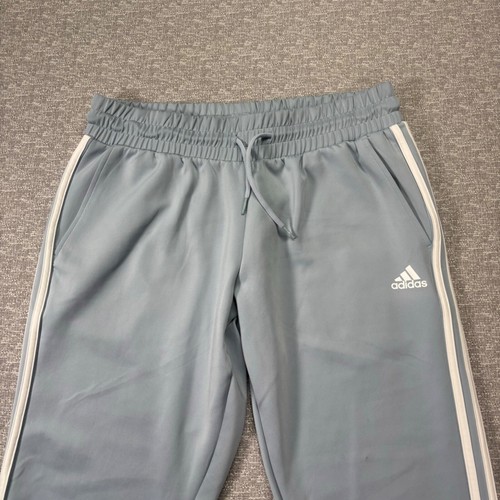 Adidas Track Pants Boys L 16-18 Light Blue 3 Stripes joggers Athletic - Picture 2 of 10