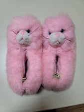 1984 Etone Slippers Pink Kitty M 11-12 ( Youth ) - Made In Korea