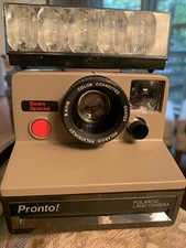 Vtg Sears Polaroid Pronto Special Land Camera W/ Case, Strap  GE Flash Cubes