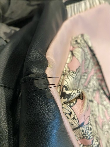 Betsey Johnson Backpack Book bag Purse Pink Black Butterflies Stripes - Picture 15 of 17