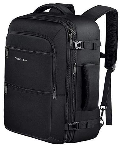 40L Expandable Travel Backpack for Men – X-Large Carry-On in A-Black-image