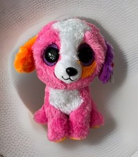 TY Beanie Boos 8" PRECIOUS the Pink Dog Plush Glitter Eyes Stuffed Anlmal New