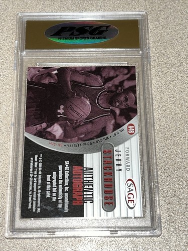 Jerry Stackhouse 2000 Sage Authentic Autograph 96/245 Gem Mint 10 Card #A46 NBA - Picture 2 of 2