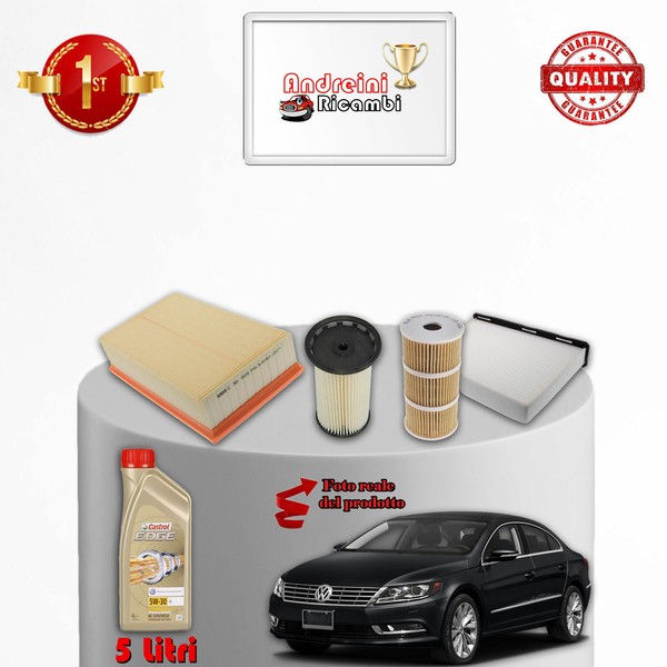Set Service 4 Filter Und ÖL VW Cc 2.0 Tdi 100KW 136CV Von 2011--image