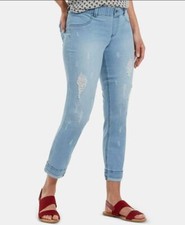 Hue Distressed Cuffed Ultra Soft Denim 