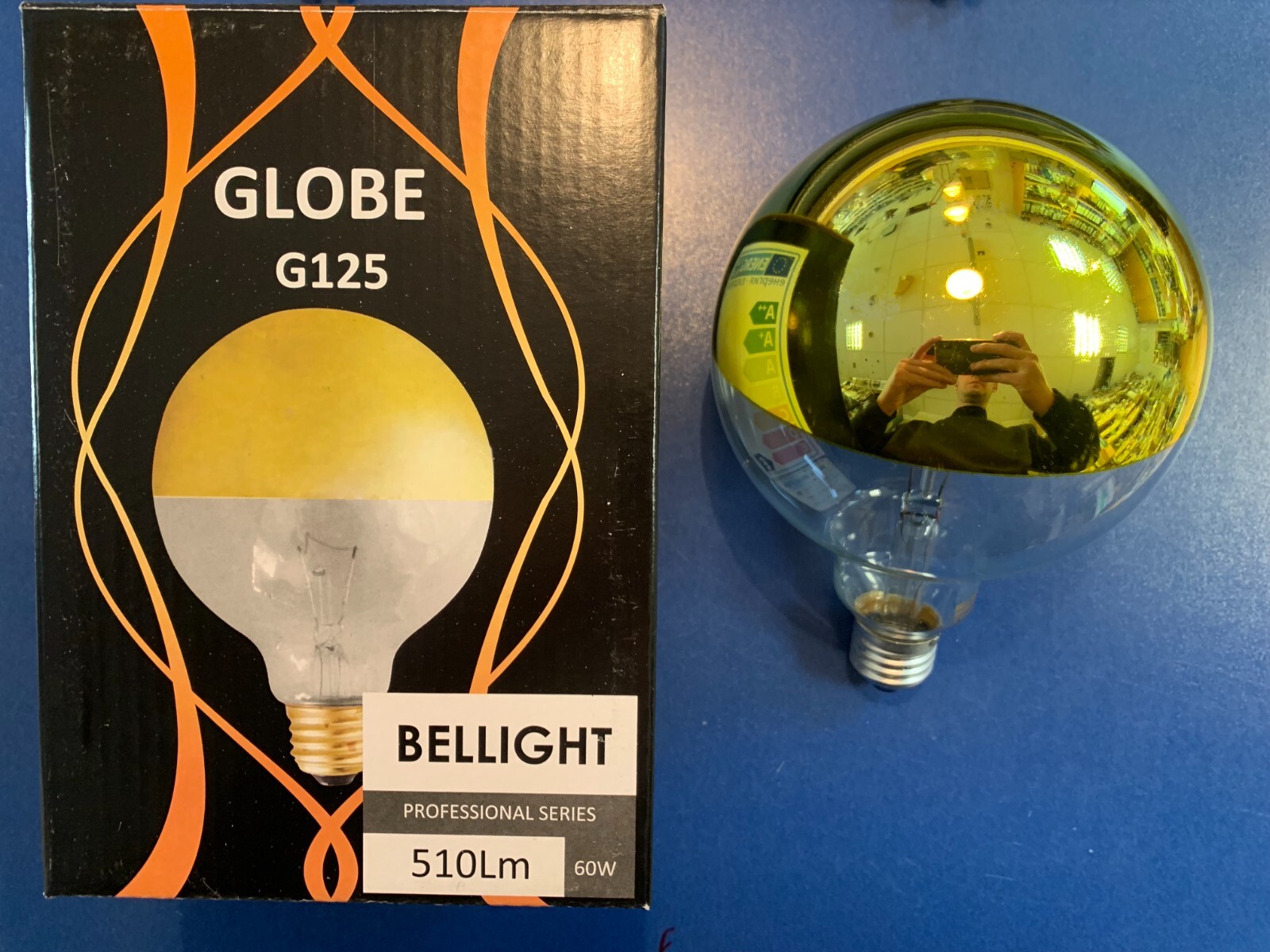 Bellights Globe Lamp G125 60W Gold 230V Light Bulb GLOBELAMP 510Lm E27