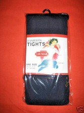 Nos Deadstock 80s Navy Opaque Footed Tights Stockings Hose Workout Retro Spandex