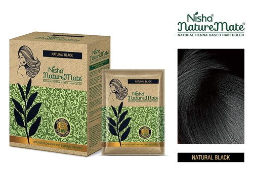 Nisha Naturemate Natural Henna Based Hair Color, Black Hair Dye 60gm - 第 2/6 張圖片