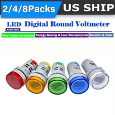 2//4/8x AC60-500V 22MM LED Voltmeter Voltage Meter Indicator Pilot Light 5 Color