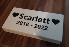 CUSTOM ENGRAVED STONE PET MEMORIAL, HEADSTONE, GRAVE MARKER WITH HEARTS