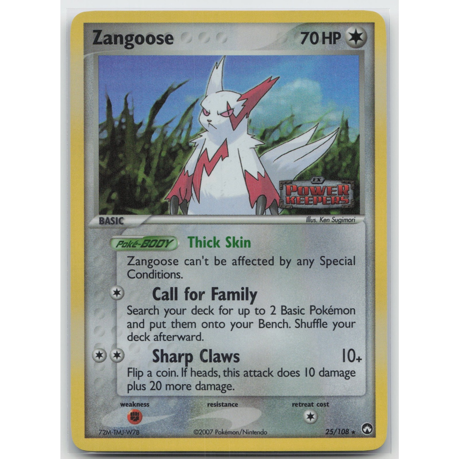 Zangoose Reverse Holo Power Keepers 25/108 Rare NM Pokemon