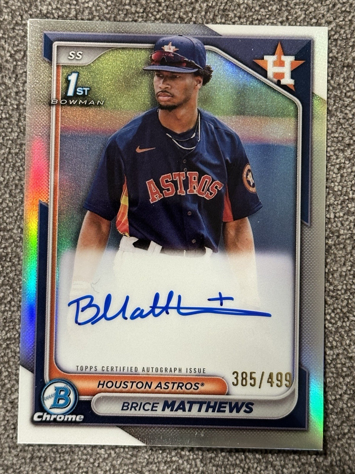 Brice Matthews 2024 Bowman 1st Chrome Refractor Auto /499  #CPA-BM RC