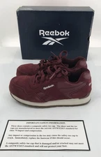 Reebok Harman Womens Size 7 Burgundy White Composite Toe Safety Work Shoes