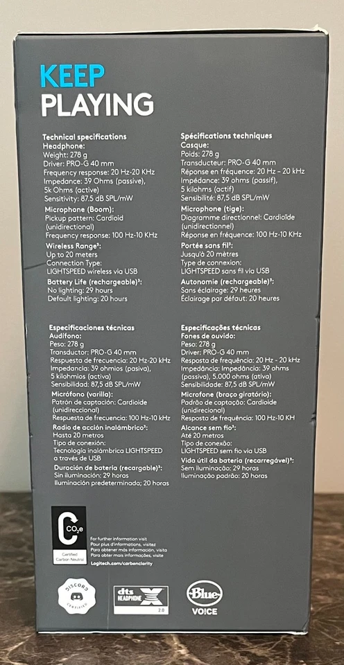 Nuevos auriculares inalámbricos para juegos G733 negro logitech velocidad de la luz Foto 2 de 4