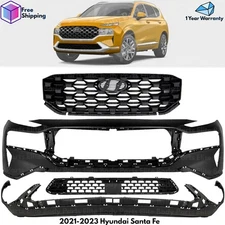 Front Bumper Cover Fascia & Grille Assembly For 2021-2023 Hyundai Santa Fe