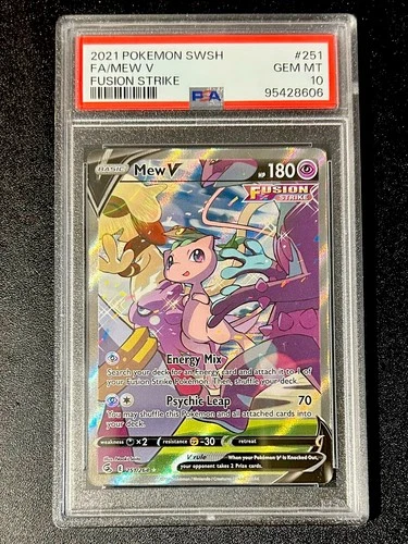 Mew V PSA 10 Alt Art Fusion Strike Pokemon Card 251/264 Sword & Shield FA