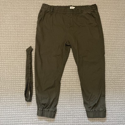 Levi s Women s Olive Drab Green Paperbag Waist Pants - Size XL - With Strap Belt