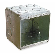 Raco 696 Electrical Box, 45 Cu In, Masonry Box Type, 2 Gangs, Galvanized Zinc,