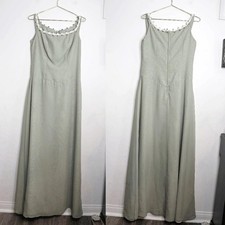 Morilee Sage Green Sleeveless Maxi Length Cottage Core Floral Gown - 14