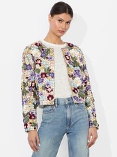 ALICE  OLIVIA KIDMAN EMBELLISHED TWEED JACKET SIZE M NWOT
