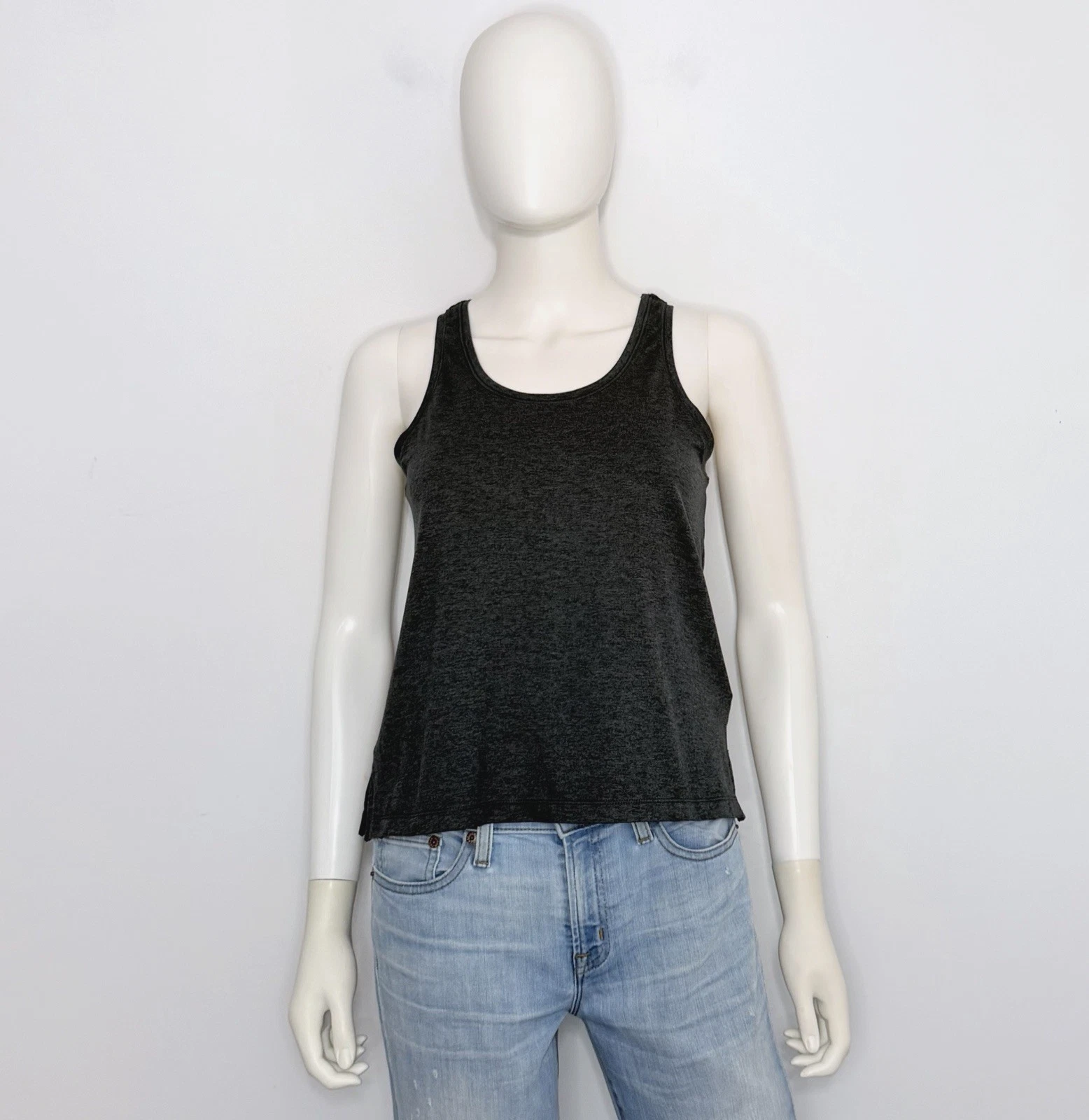 Athleta Uptempo Tank Womens XS Gray Sleeveless Lightweight Side Slits NWOT