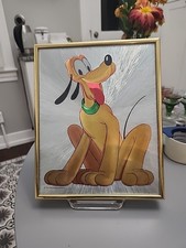 Pluto Foil Art 1980's The Walt Disney Company Hanging Picture Collectible
