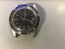 Vtg Watch ANDRE RIVALLE Incabloc 1960,s Scuba Diver Watch for Parts Not Working