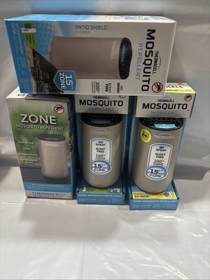 Lot of 4 Thermacell Patio Shield 15FT Zone Mosquito Repellent gray
