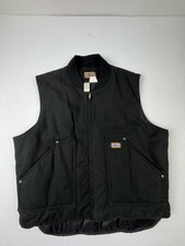 Big Smith Black Insulated Vest Mens XL Workwear Quilted Canvas Utility Pockets