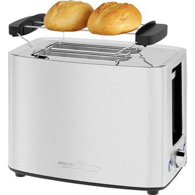 Profi Cook Toaster Brotröster Edelstahl 2 Fächer Brötchenaufsatz PC-TA 1279 