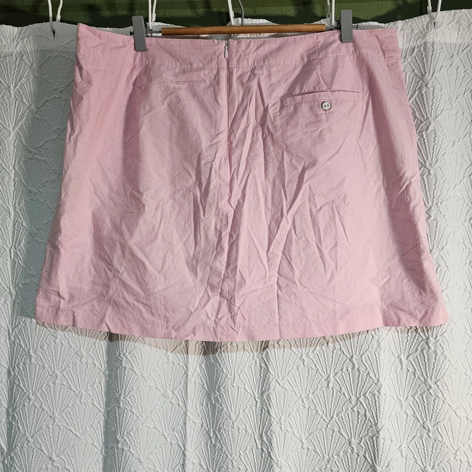 Mujer Dama Hagen Essentials Forrado Skort Talla 16 Rosa con Punto Blanco Cremallera Trasera Foto 4 de 4
