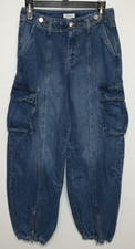 Forever 21 Cargo Jogger Jeans Womens 26 Blue